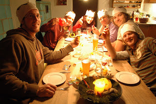 A family sitting on the table  