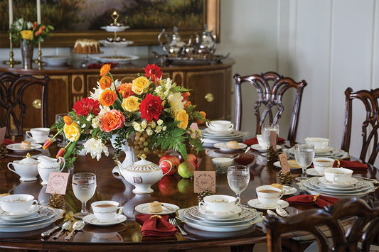 a table set for thanksgiving