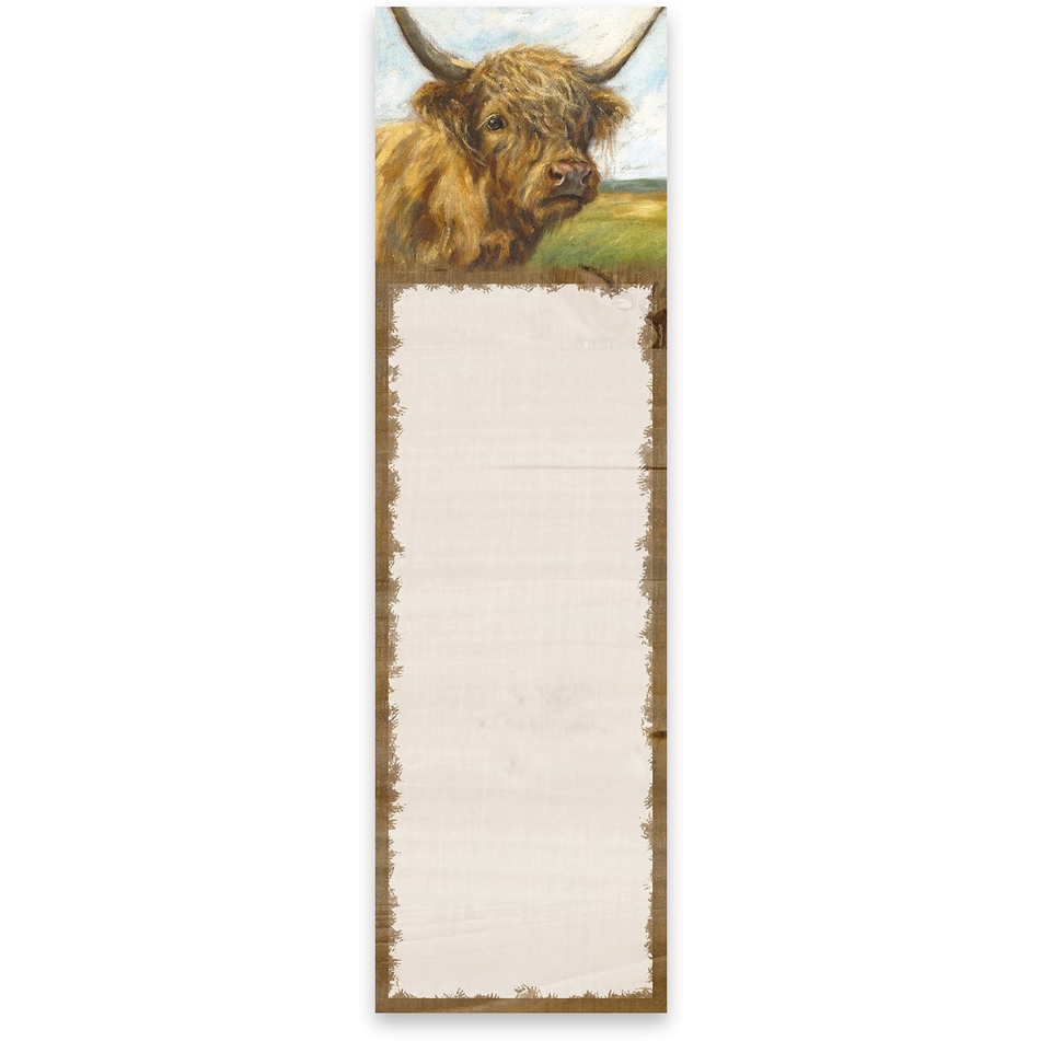 Highland Cow Skinny List Notepad