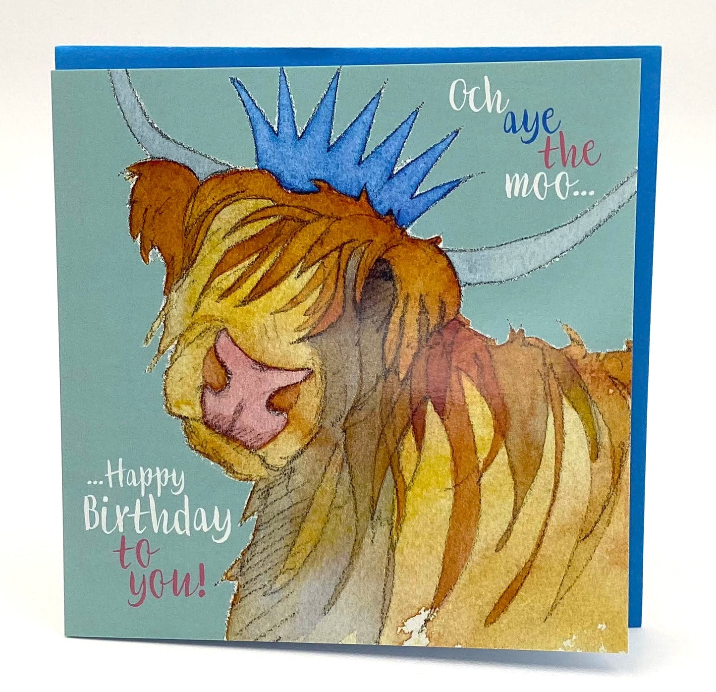 Greeting Card. Och Aye The Moo Birthday Card