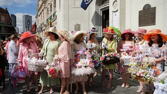 Ladies gathering for the Easter Parade 