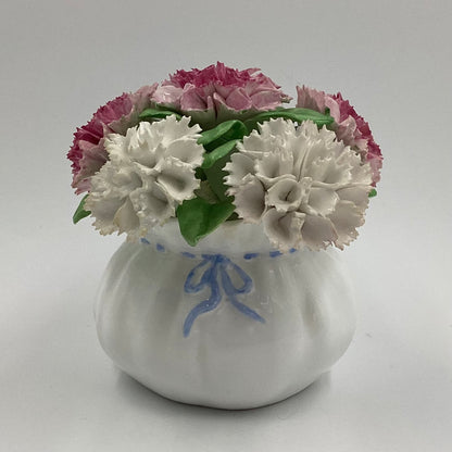 Porcelain Bouquet of Carnations in a Sac