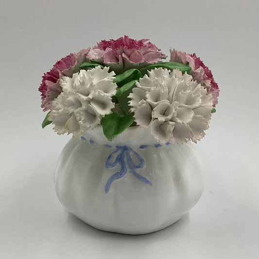 Porcelain Bouquet of Carnations in a Sac