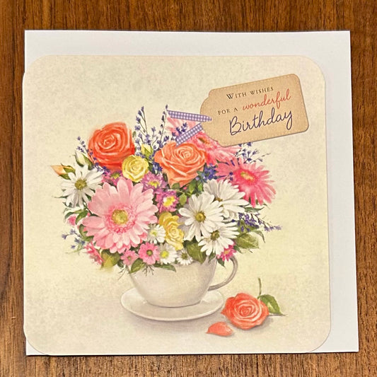 Greeting Card: Birthday Teacup Vase