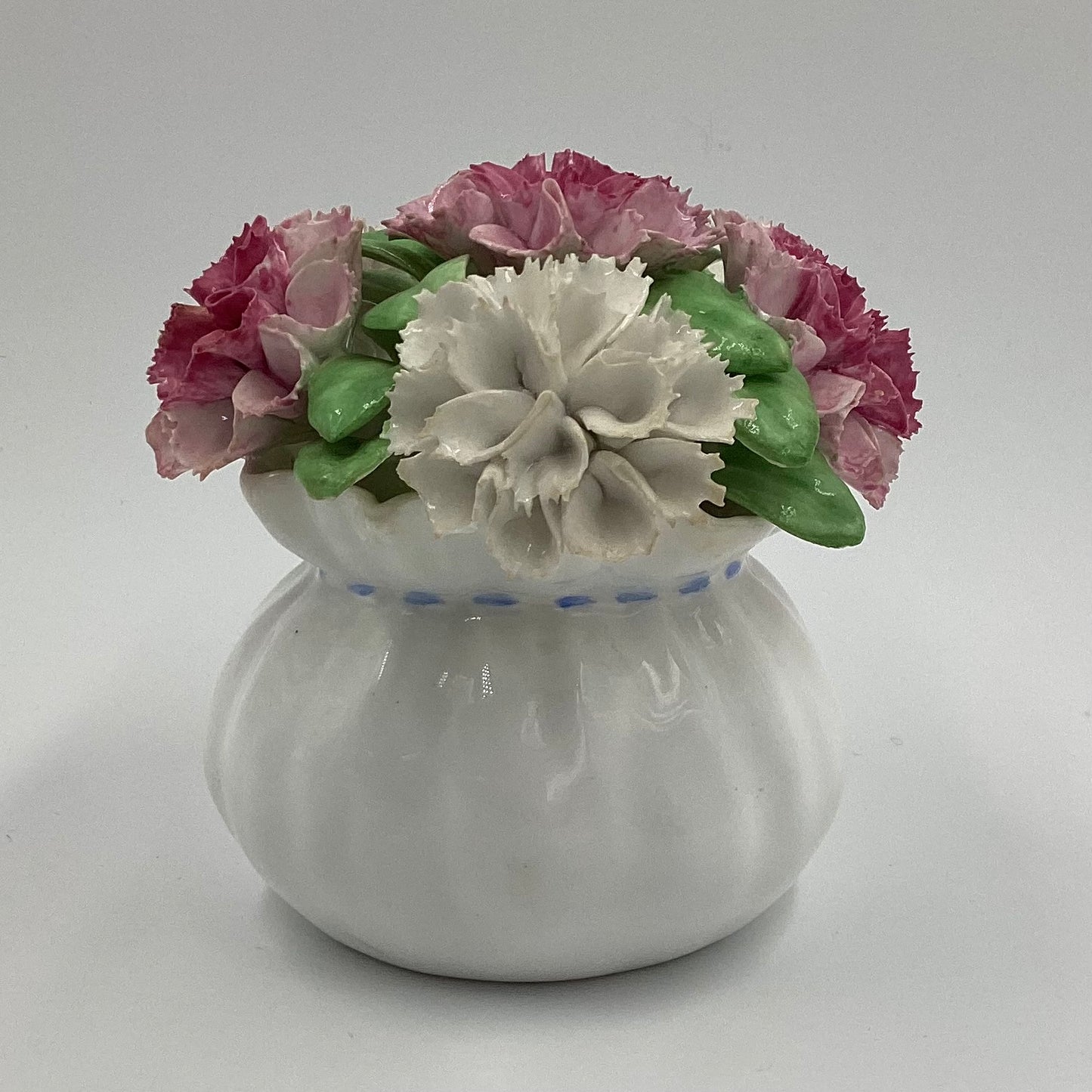 Porcelain Bouquet of Carnations in a Sac