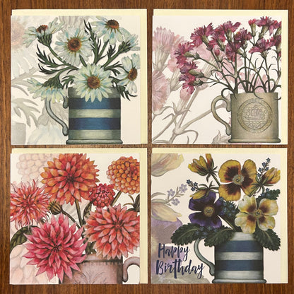 Greeting Card: 4pk Blank Caroline Cleave Cards