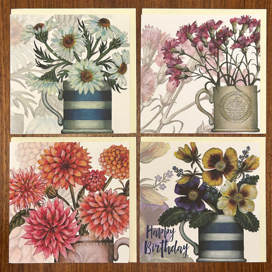 Greeting Card: 4pk Blank Caroline Cleave Cards