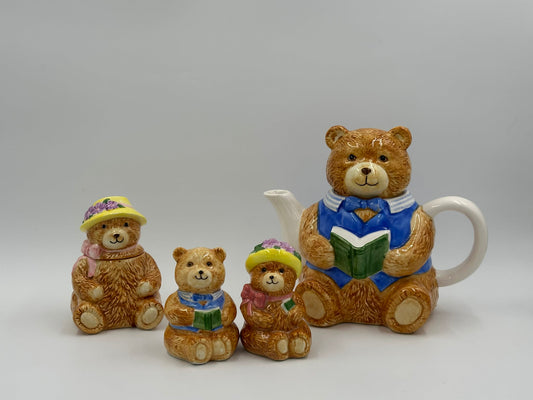 Collectible Mary Ann Baker OTAGIRI Teddy Bear Tea Set