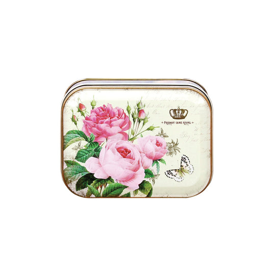 Nostalgia Roses Small Rectangular Metal Storage Tin