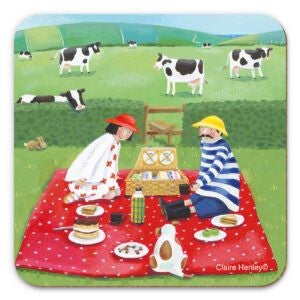 Picnic with the Cows Coaster