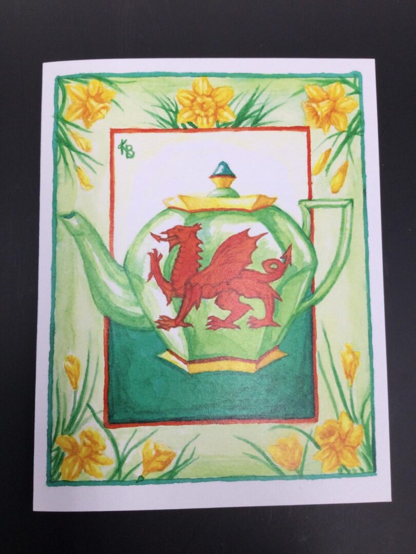 Tea-Filled Greeting Card: Welsh