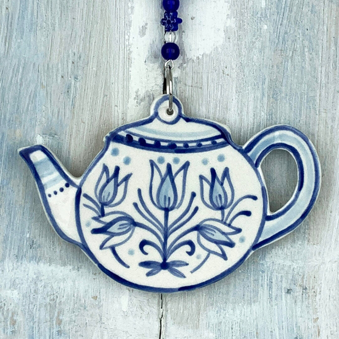 Blue Teapot Hanging Decoration